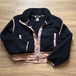 FP Movement by Free People Black and Pink Teddy Jacket